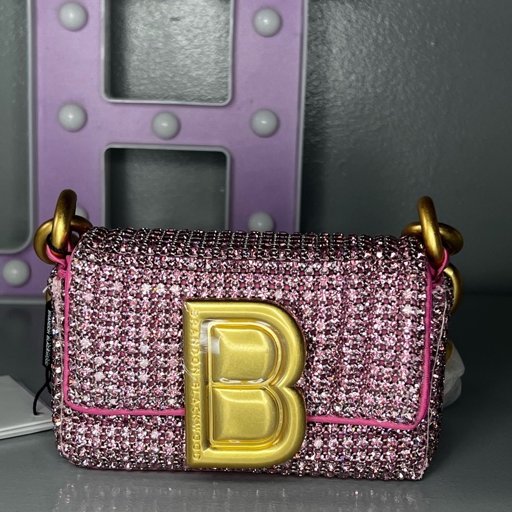 Brandon Blackwood Nia Pink Crystal micro bag